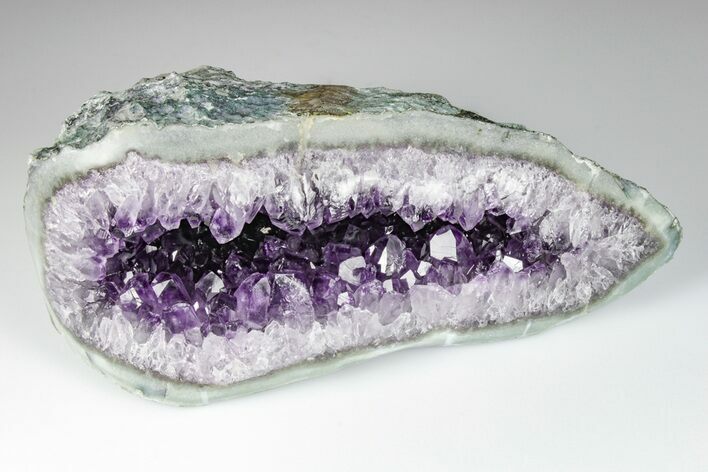 8.2" Purple Amethyst Geode With Polished Face - Uruguay